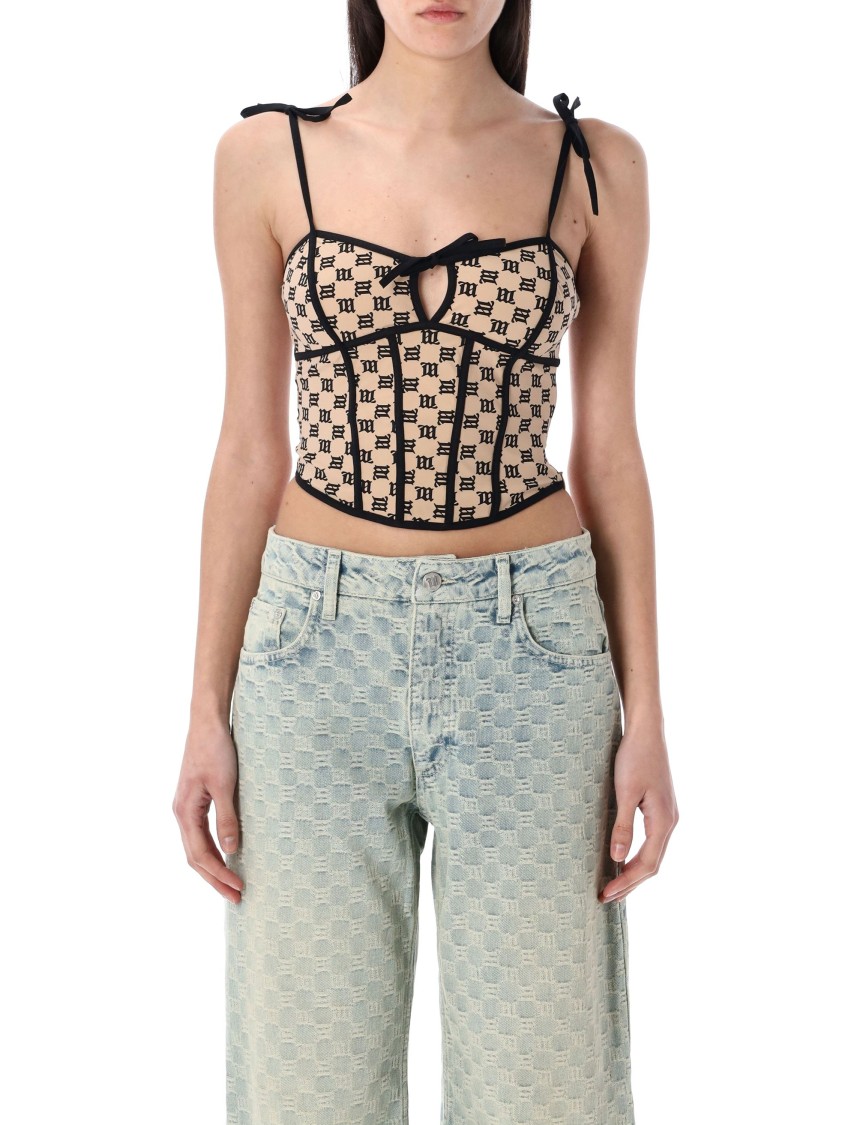 Misbhv Monogram Coquette Corset Top