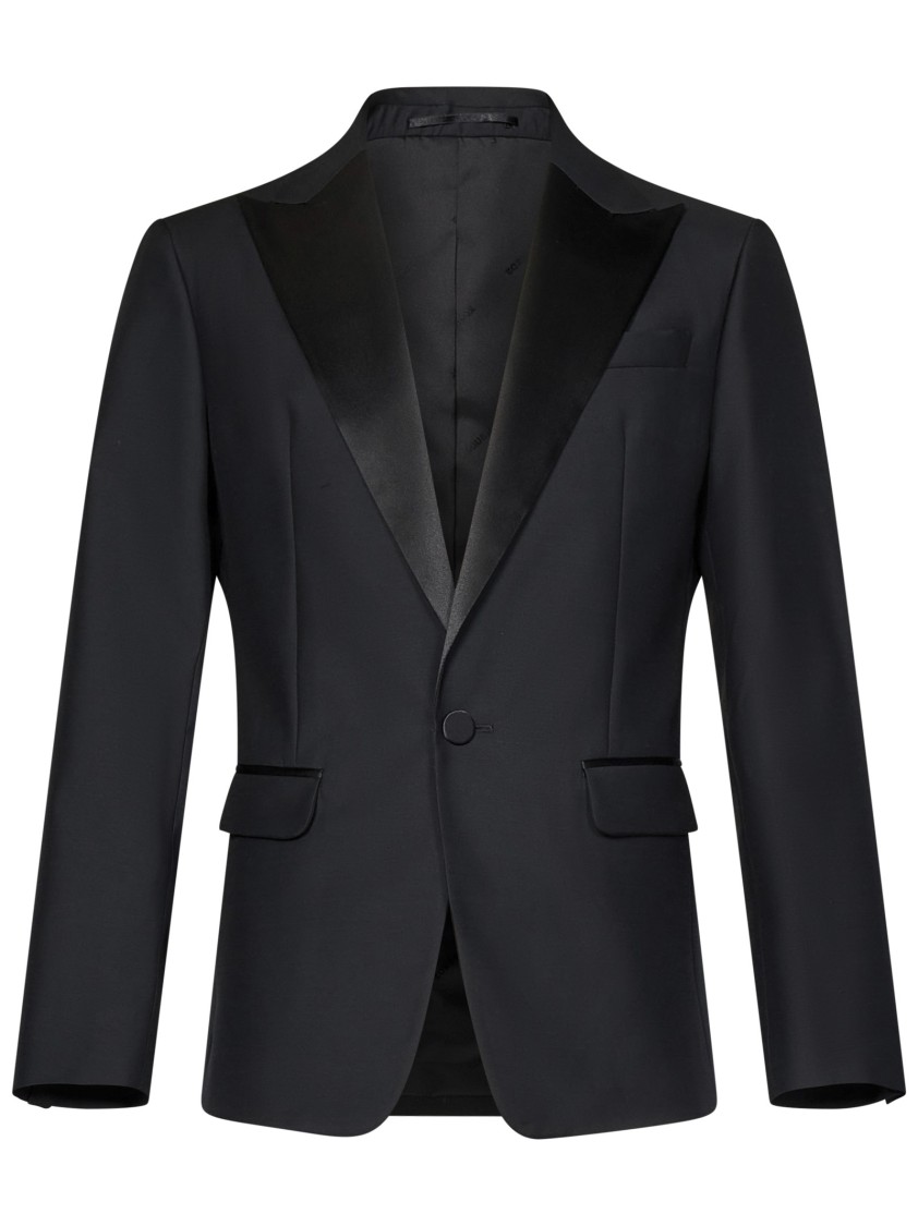 Dsquared2 Single-breasted Suit With Satin Lapel In Black
