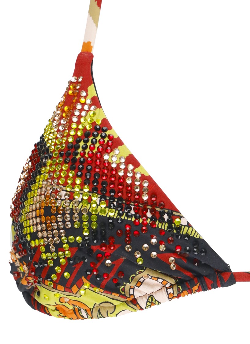 Miss Bikini Triangle Multicolor Bikini With Strass Detailing In Multi