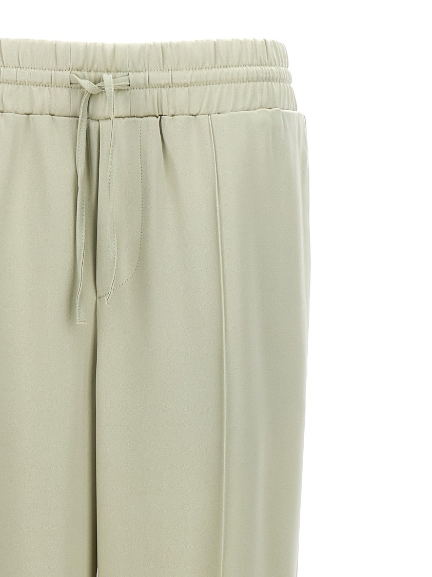Jil Sander Fluid Viscose Blend Joggers With Adjustable Drawstring In Neutral
