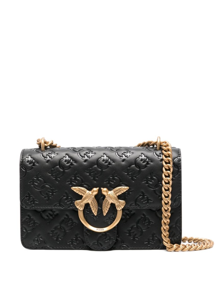 Pinko Love One Mini Shoulder Bag In Black