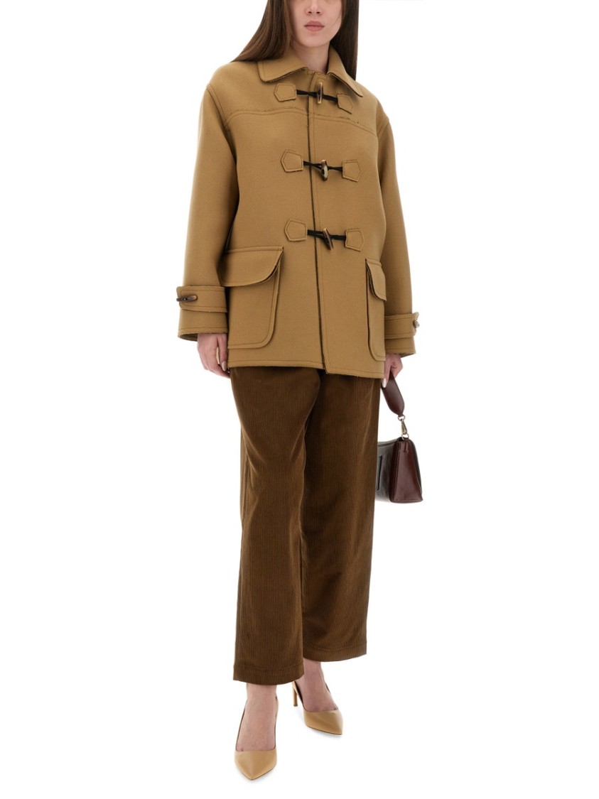 Moschino Brown Wide-leg Corduroy Pants With Drawstring Waist In Brown