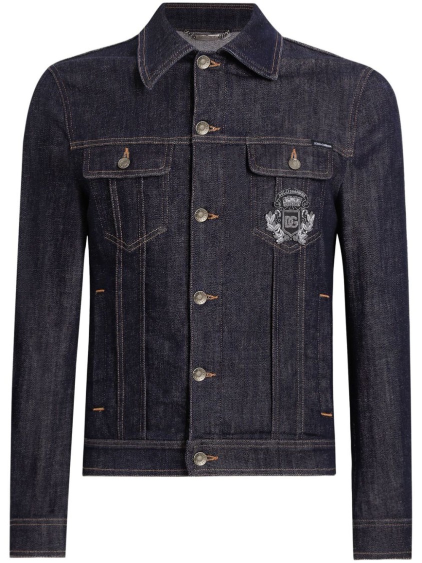 Dolce & Gabbana Classic Denim Jacket With Structured Silhouette In Blue