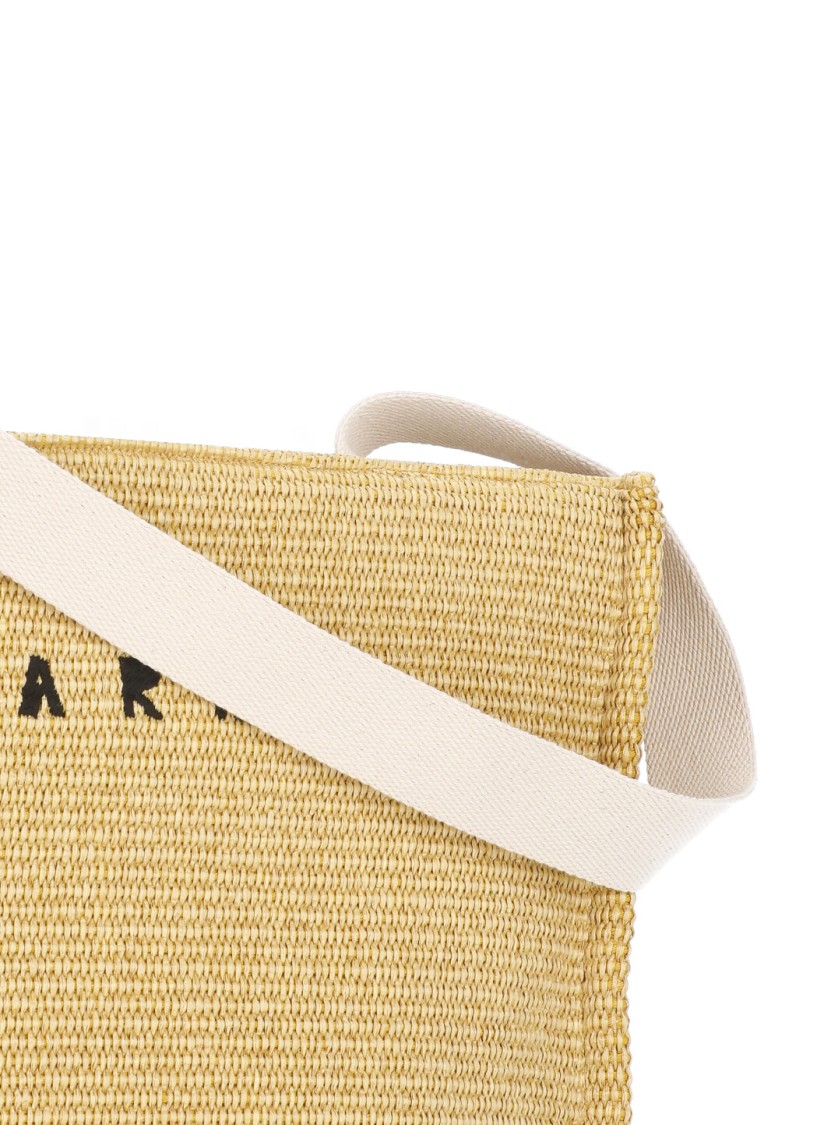 Shop Marni Beige Tote Bag With Logo In Brown