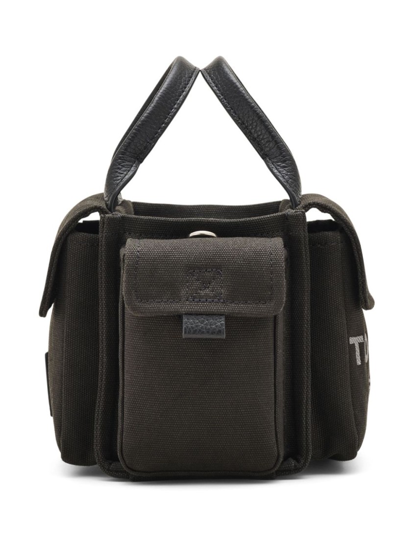 Marc Jacobs Compact Black Canvas Bag With Logo And Multiple Pockets