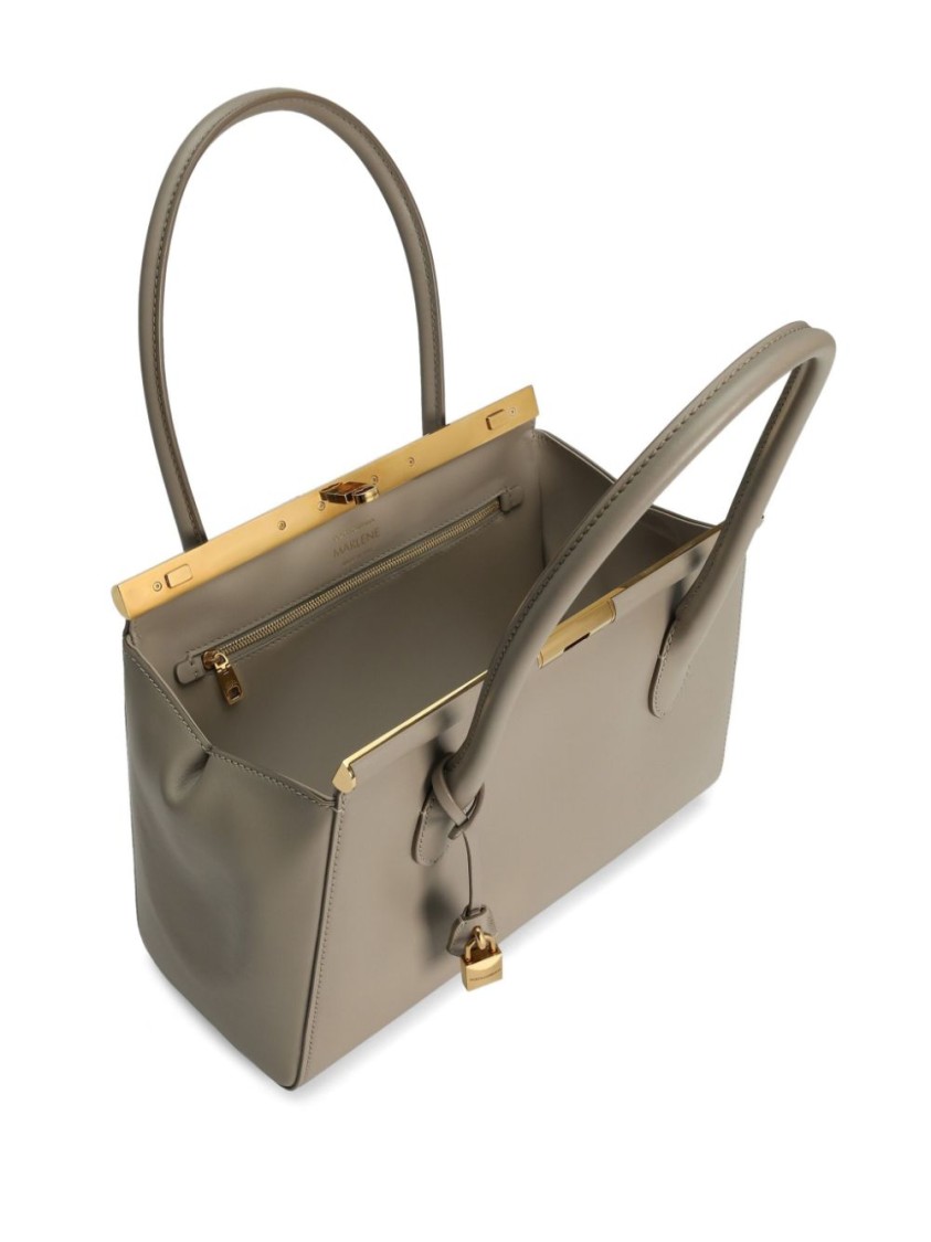 Dolce & Gabbana Grey Leather Handbag In Grey