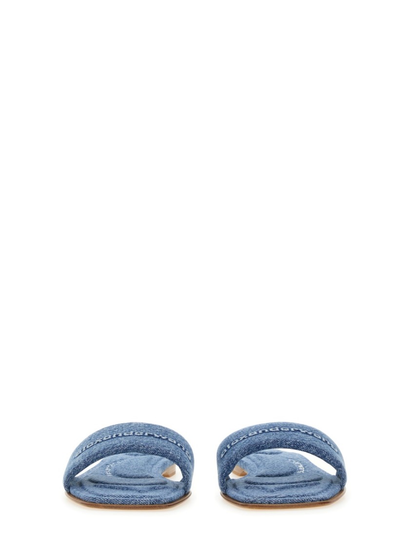 Alexander Wang Vy Pool Sandal In Denim In Blue