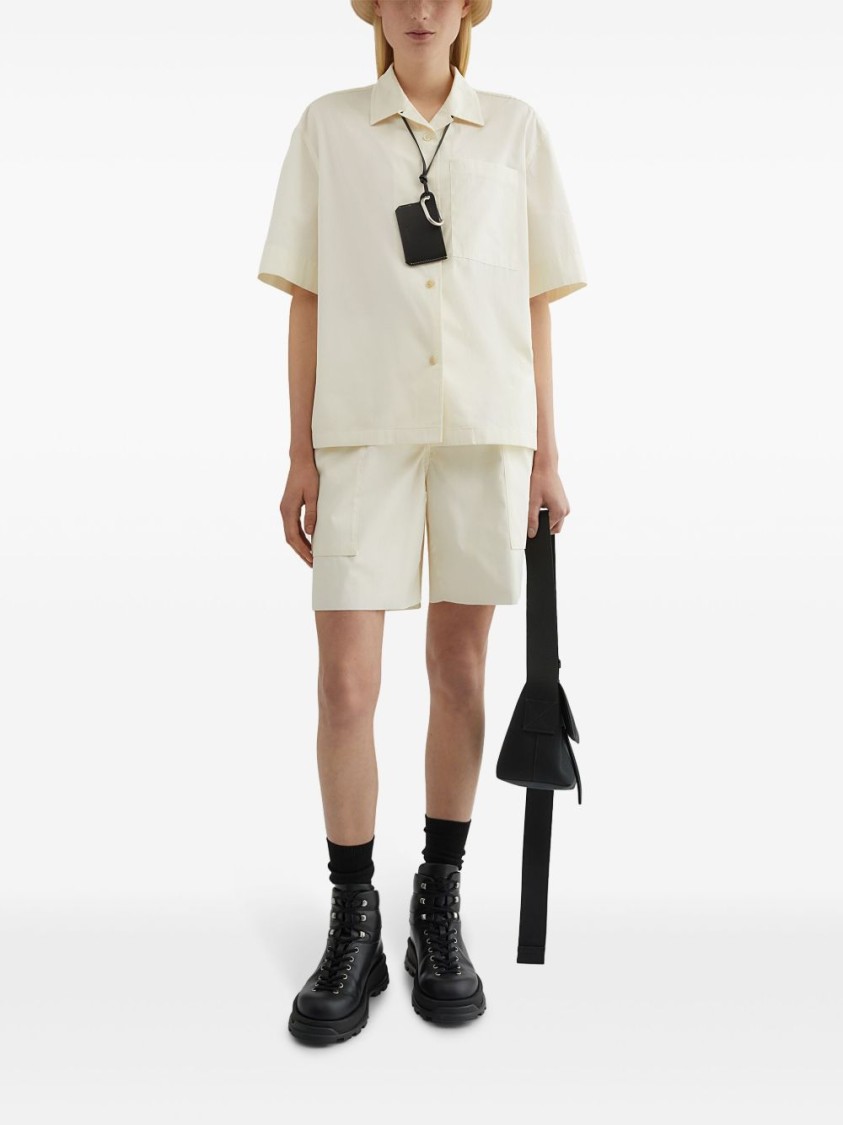 Shop Jil Sander Relaxed Fit White Cotton Shirt With Classic Collar