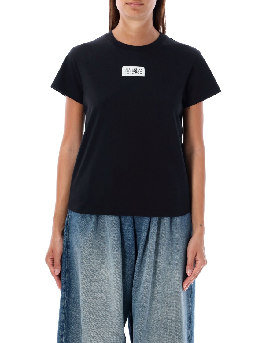 Mm6 Maison Margiela Mm6 By Maison Margiela Numeric Cotton Jersey T-shirt In Black