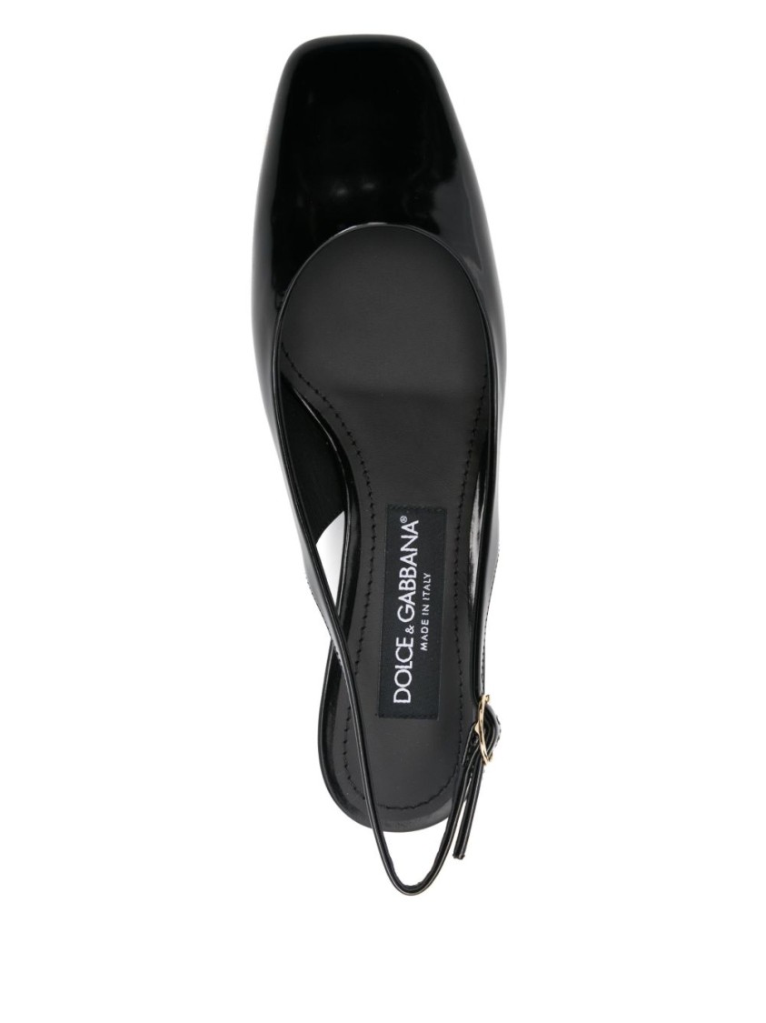 Dolce & Gabbana Black Décolleté With Dg Logo On The Heel In Black