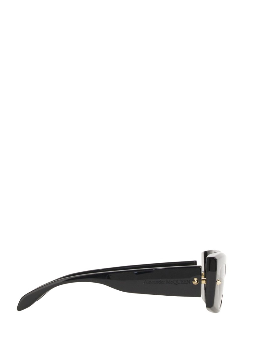 ALEXANDER MCQUEEN ALEXANDER MCQUEEN BOLD ANGULAR FRAME SUNGLASSES WITH GOLD ACCENTS