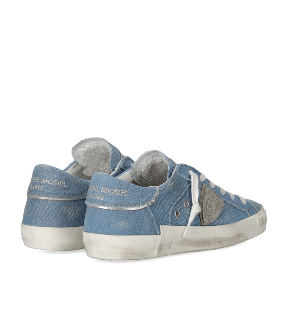 Philippe Model Prsx Low Denim Bluette Sneaker In Blue