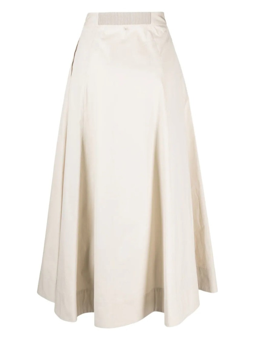 Lorena Antoniazzi Flowing Midi Skirt With Fitted Waist In Gray