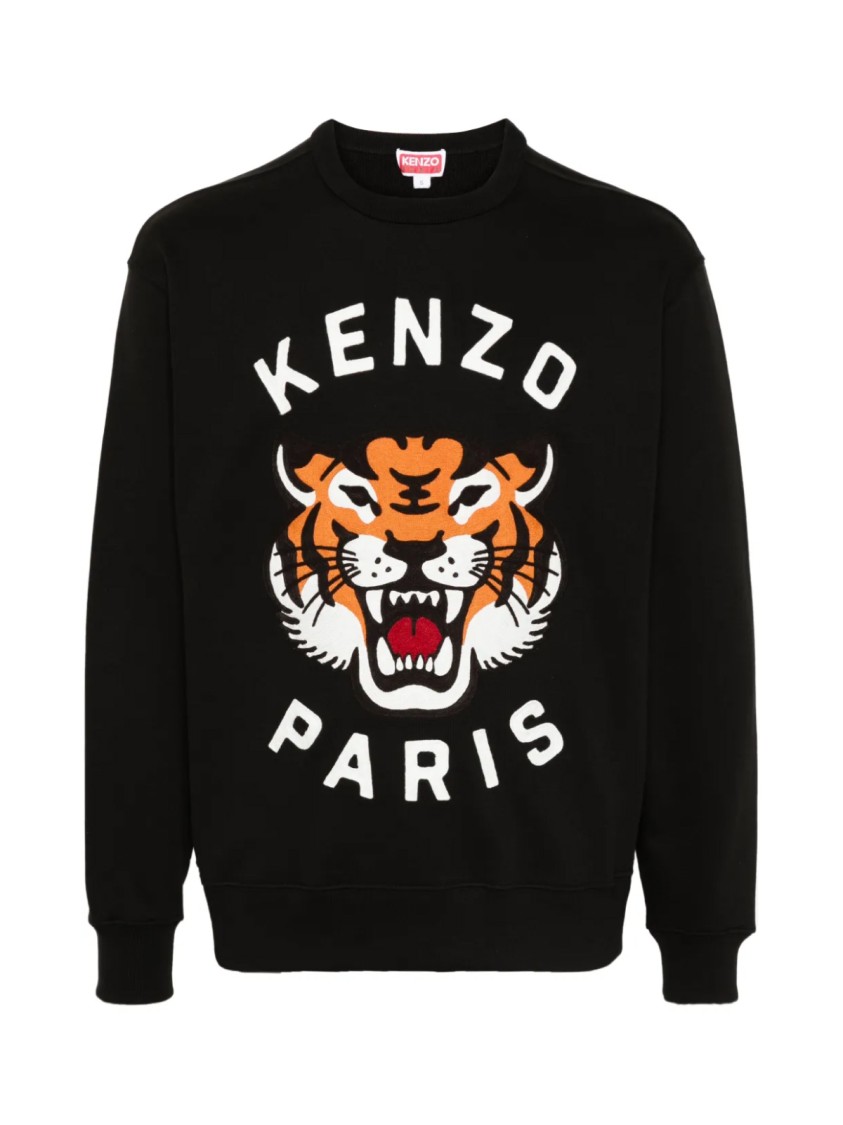 Kenzo Lucky Tiger Logo Sweatshirt In Black