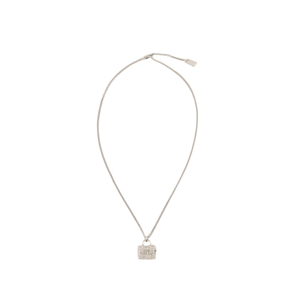Marc Jacobs The Pave Tote Necklace - Metal - Silver In Gold