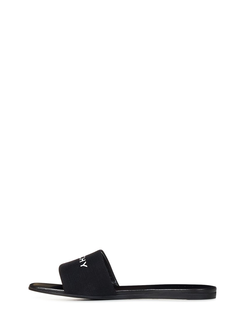 Givenchy Black Slides With Signature Detailing In Black