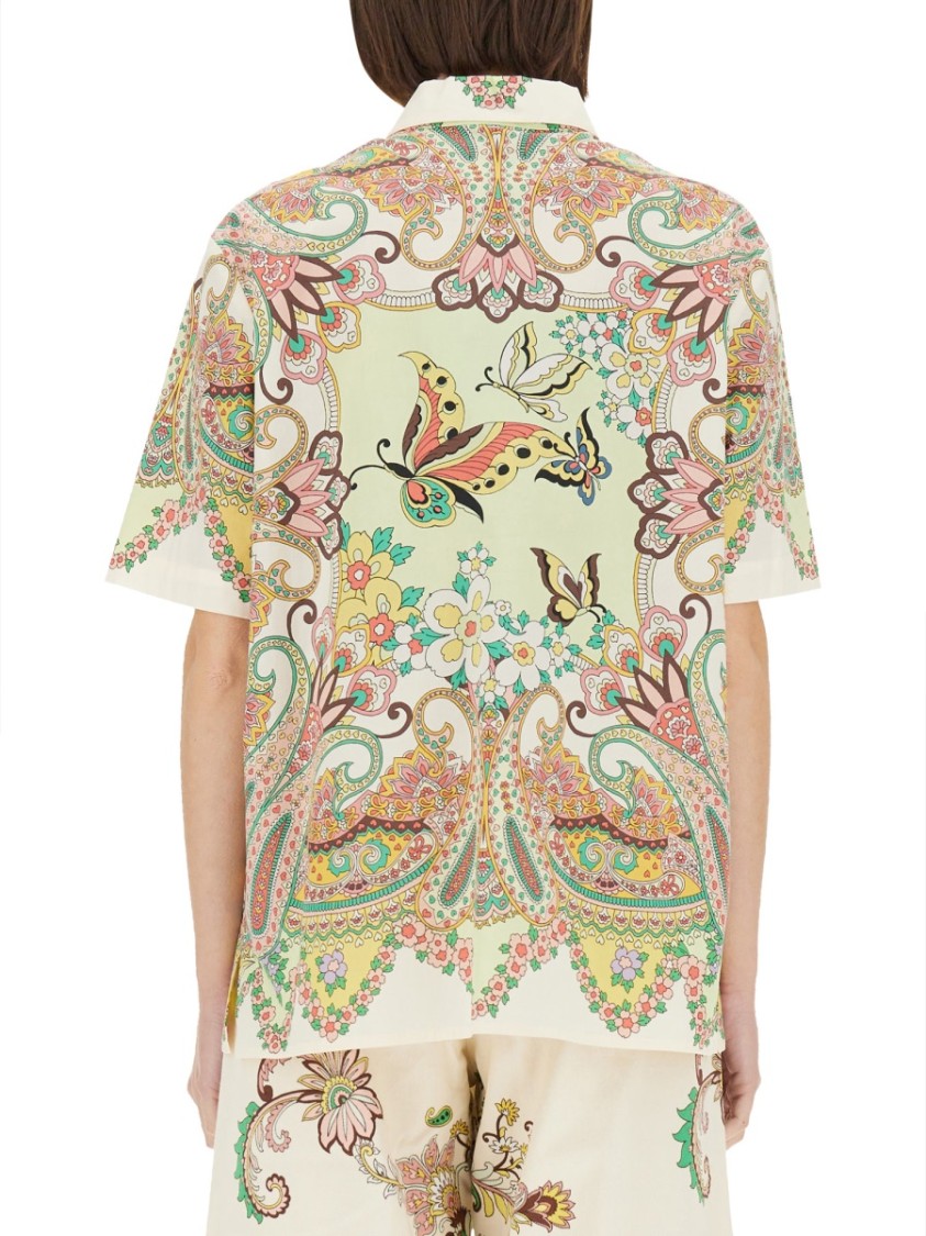 Etro Paisley Pattern Shirt With Floral Accents In Multicolor