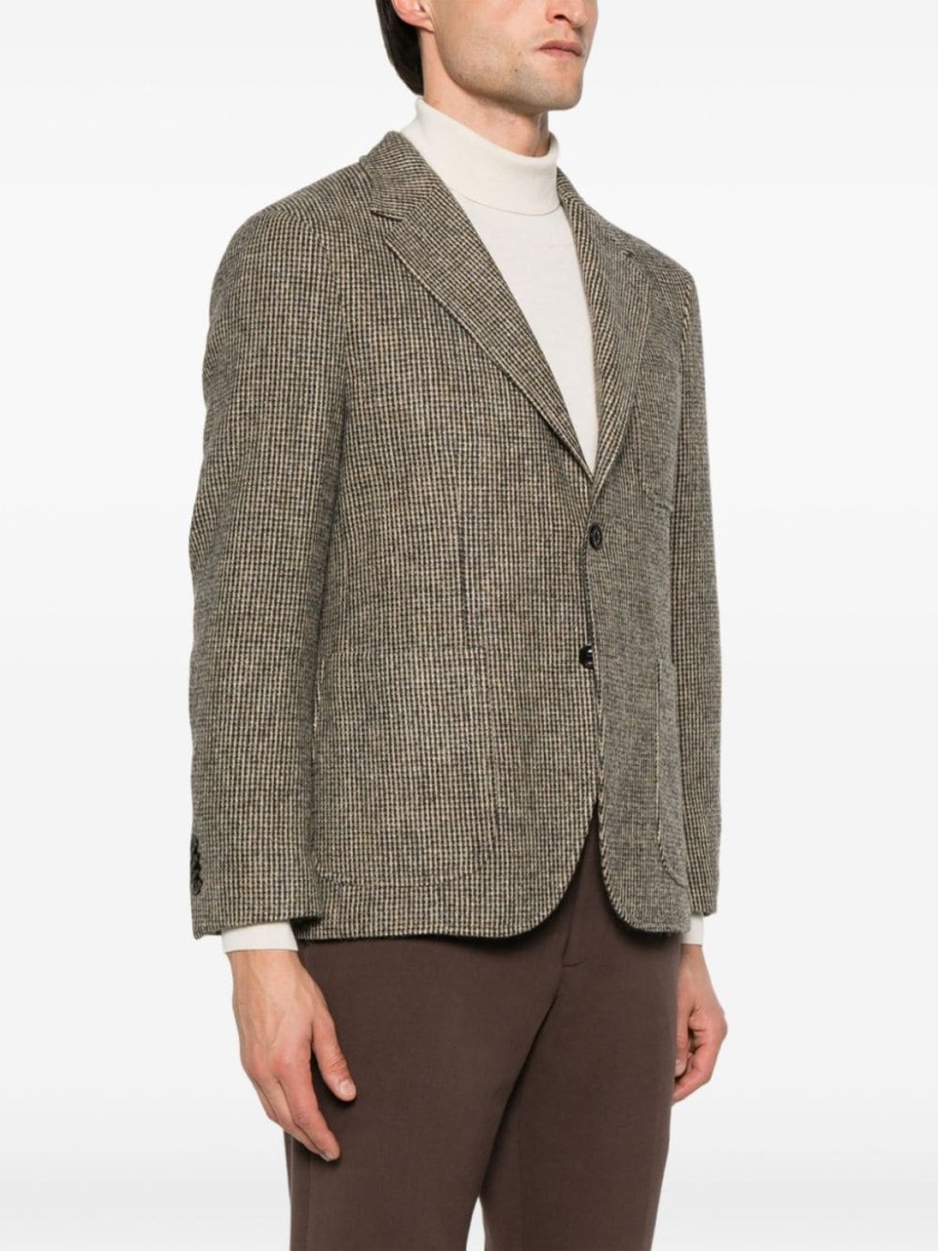 Boglioli Brown Tailored Houndstooth Jacket In Brown