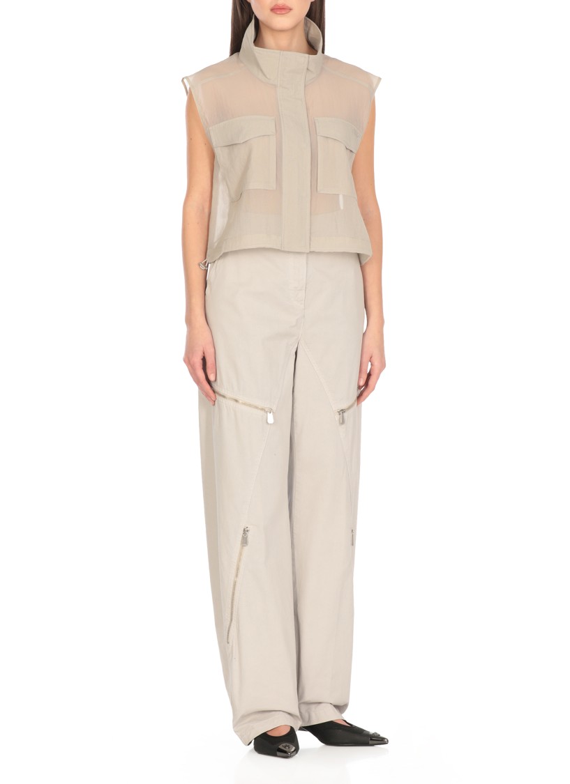 Shop Pinko Grey High Neck Sleeveless Gilet