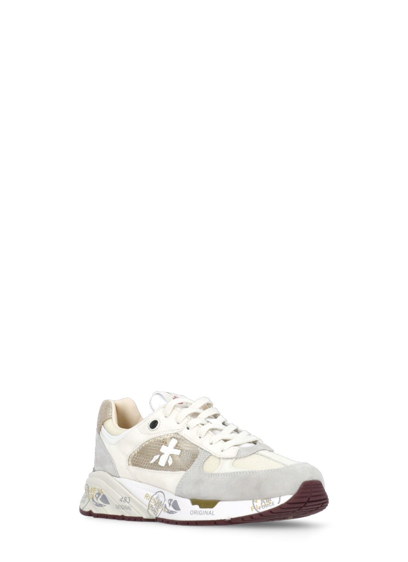 Premiata Bianco Sneakers With Textured Blend