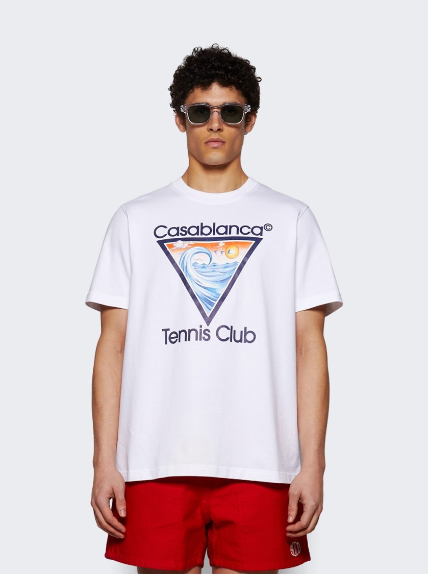Casablanca White Tennis Club Print T-shirt