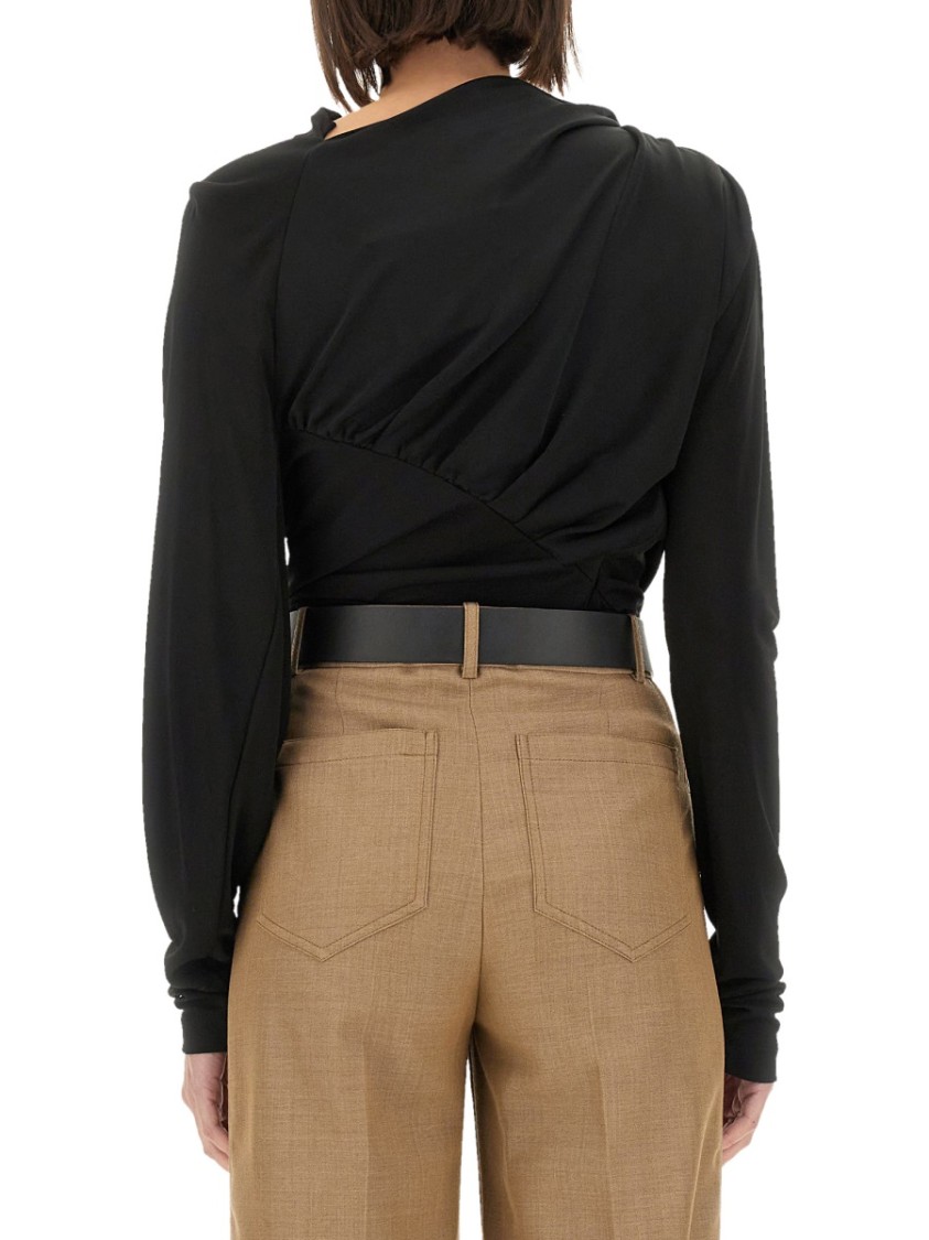 Victoria Beckham Draped Top In Black