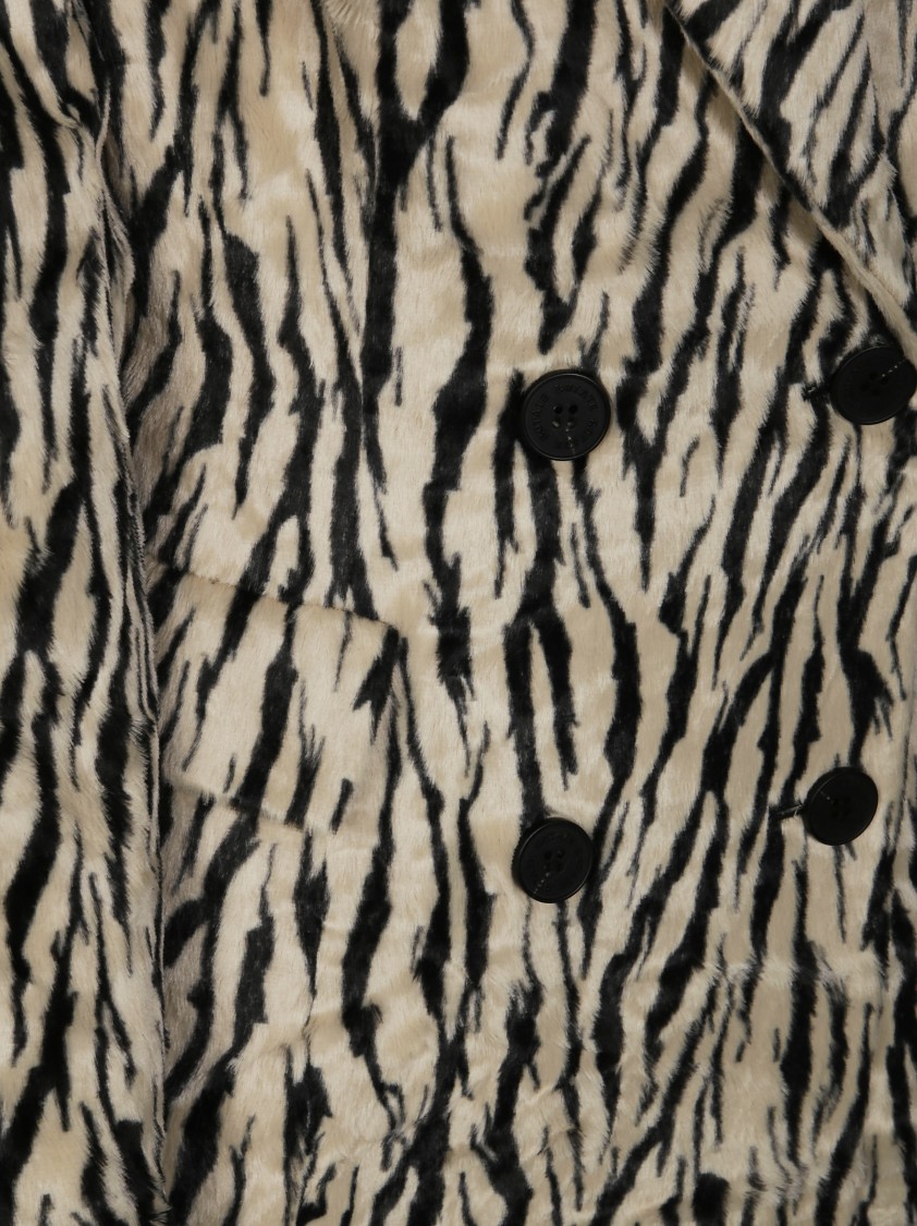 Rotate Birger Christensen Rotate Printed Faux Fur Coat In Brown