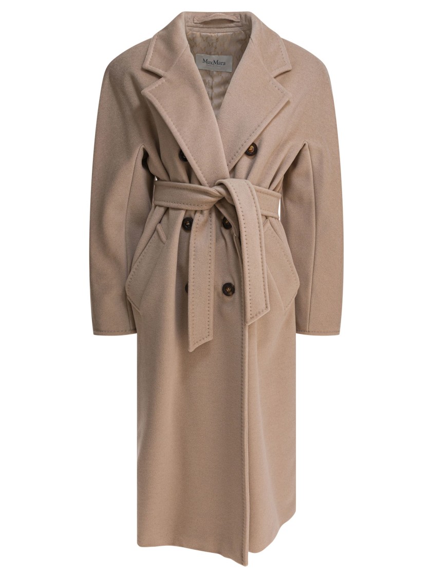 Max Mara Relaxed Fit Wool-cashmere Coat With Kimono Sleeves In Brown