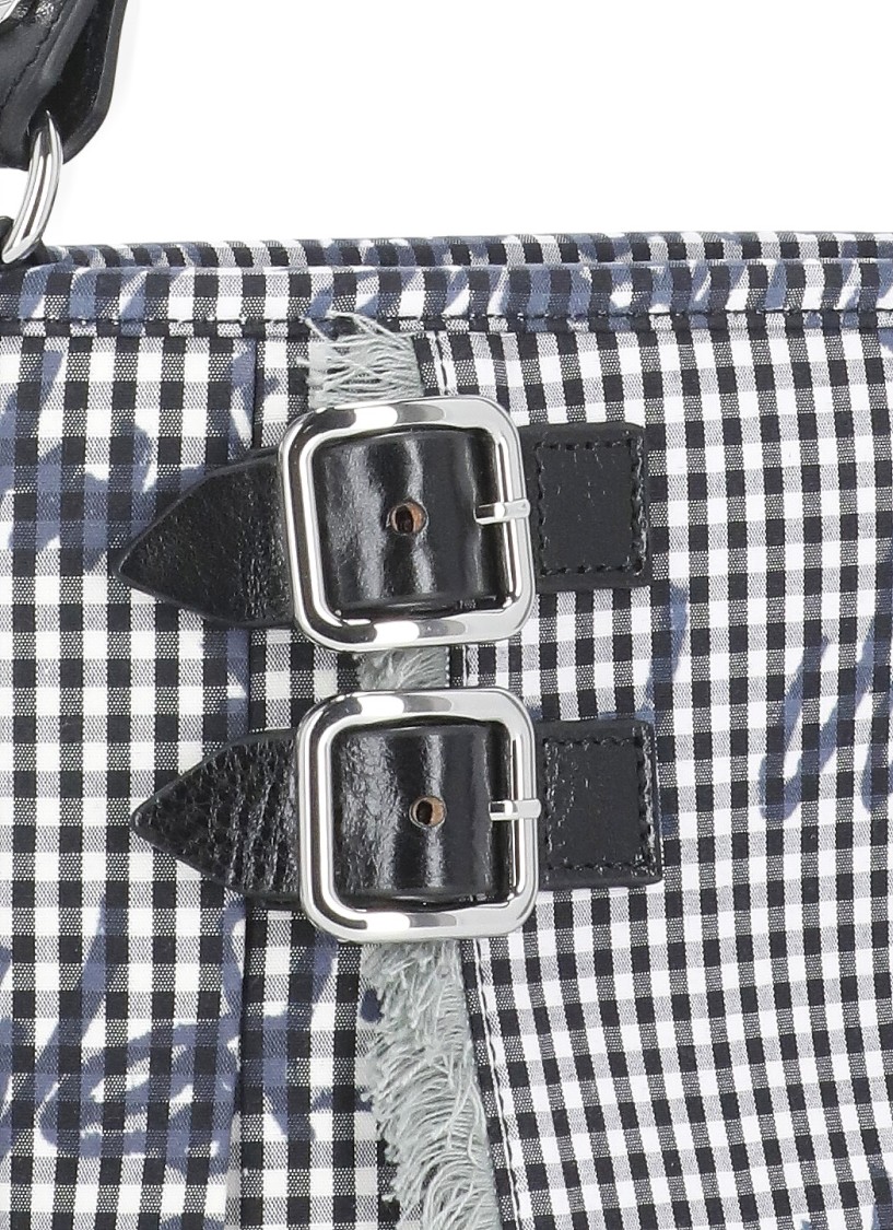 Vivienne Westwood Check Pattern Cotton Shoulder Bag In Grey