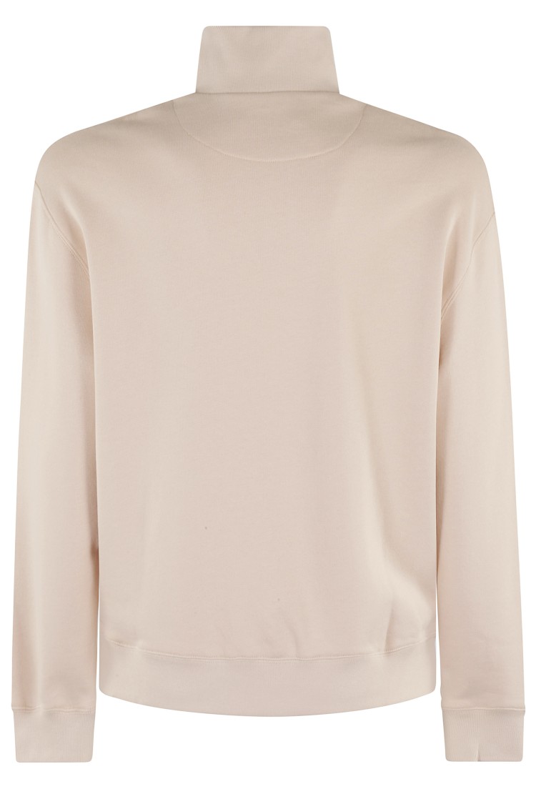 Shop Maison Kitsuné Half Zipped Sweatshirt In Neutrals