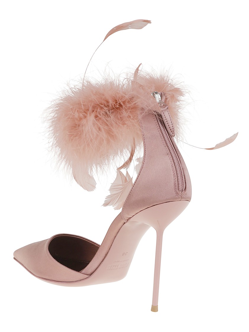 Shop Paris Texas Pointed Toe Satin Pumps In Pink