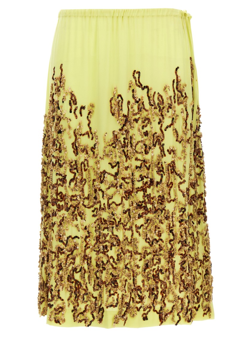 スカート DRIES VAN NOTEN 'Salga' skirt Yellow Dries Van Noten 'Salga' Skirt Midi in Yellow | THE LIST