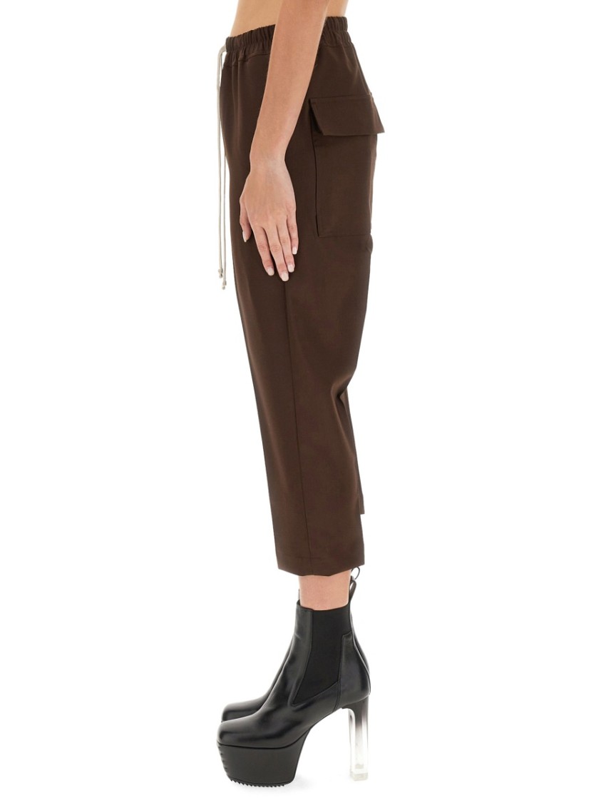 Rick Owens Women Drawstring Astaires Cropped Pants In Brown