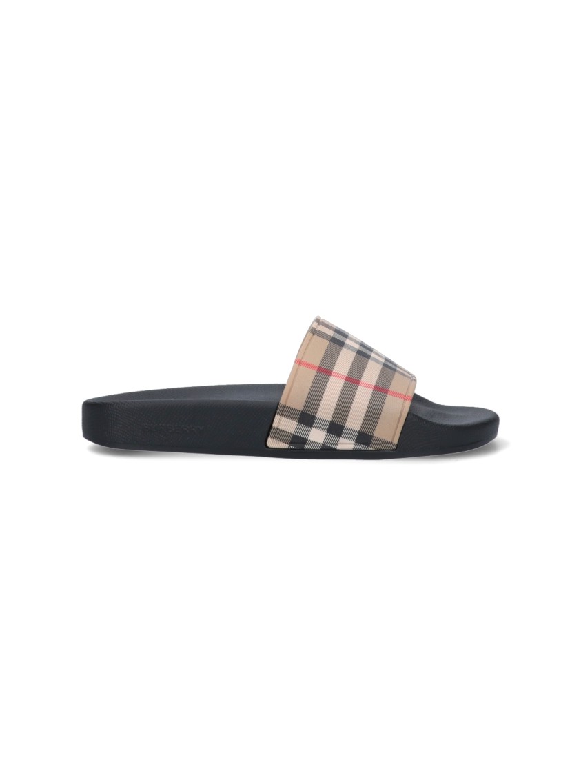 Burberry Tartan Pattern' Slides – Black