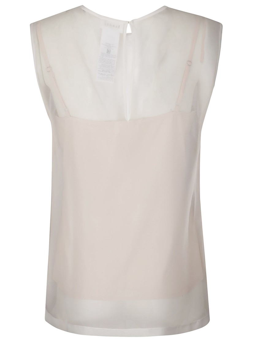 Shop P.a.r.o.s.h . Transparent Silk Shirt With Underlayer In White