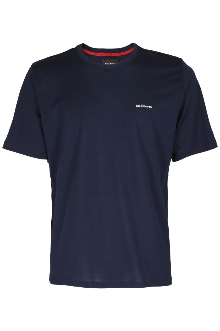 Shop Kiton Crew Neck T-shirt In Blue