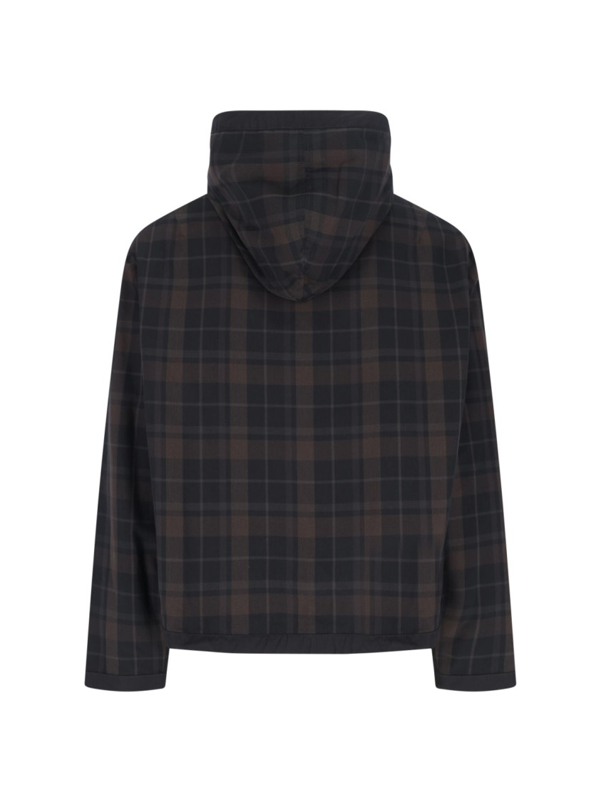 Our Legacy Riviera Checked Shell Hooded Jacket In Brown