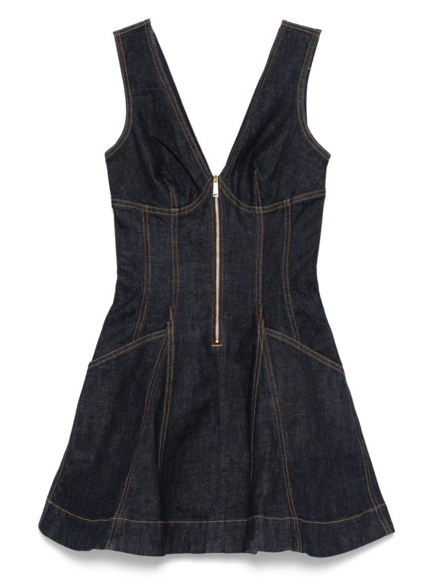 オールインワン・サロペット Self-Portrait Navy Blue Dress With Bustier Neckline And Zip Self-Portrait Navy Blue Dress With Bustier Neckline And Zip