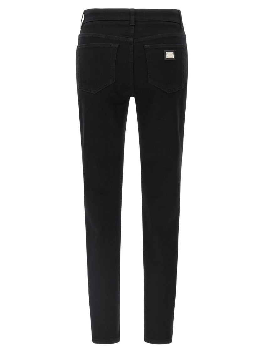 Dolce & Gabbana Slim Fit Stretch Cotton Denim Trousers In Black