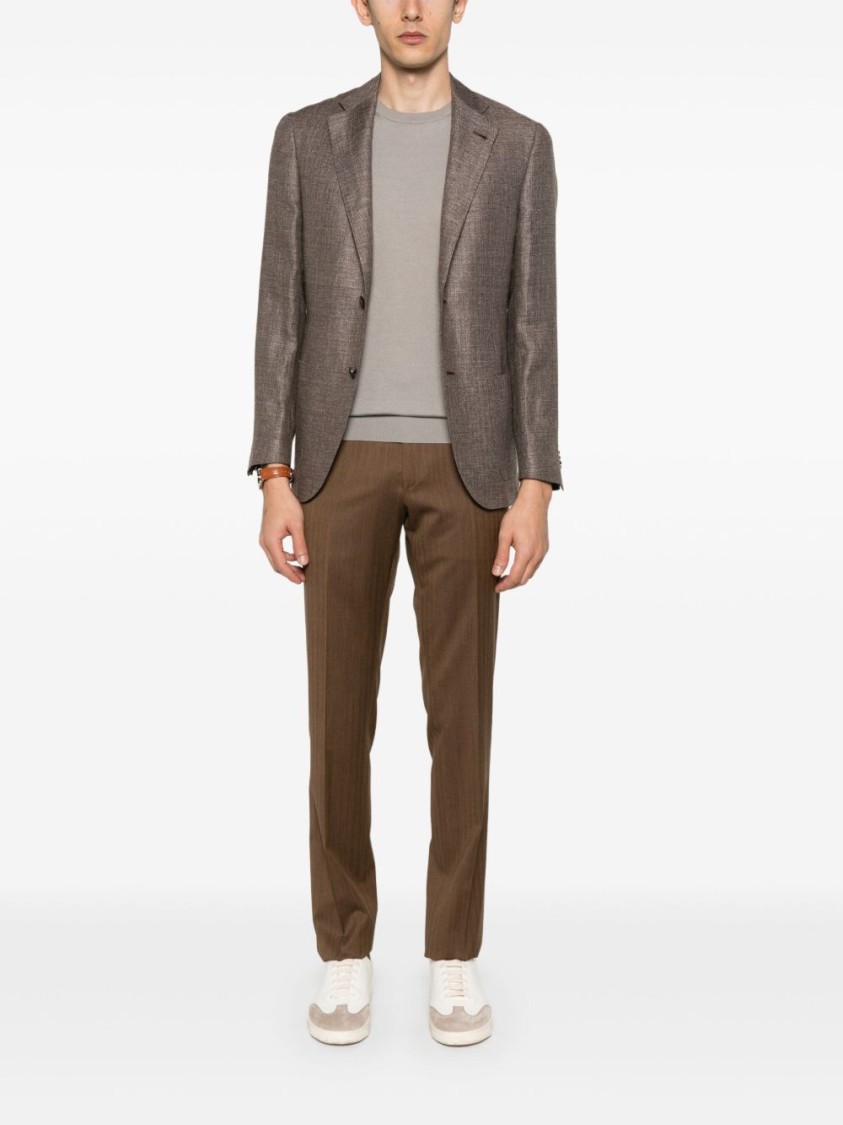 Corneliani Tailored Brown Jacket With Notch Lapels In Brown