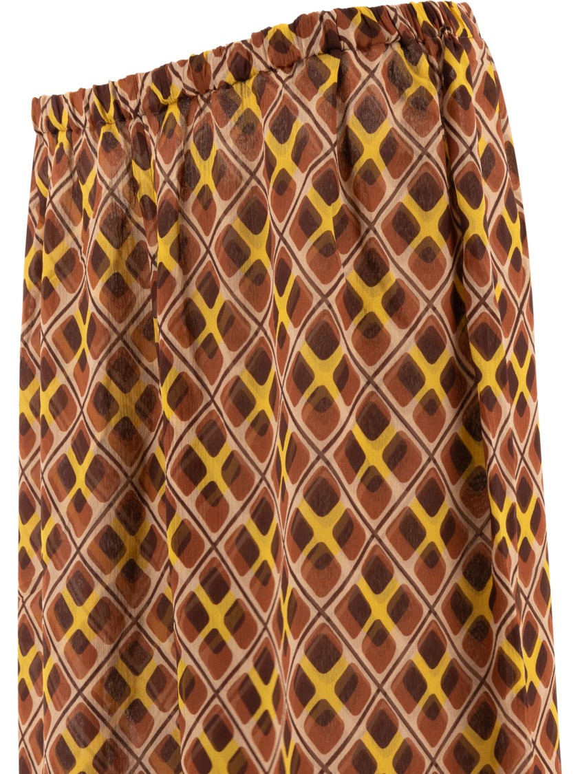 Bode Wide-leg Trousers With Geometric Pattern In Brown