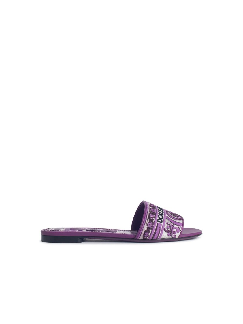 Dolce & Gabbana Slipper With Majolica Embroidery