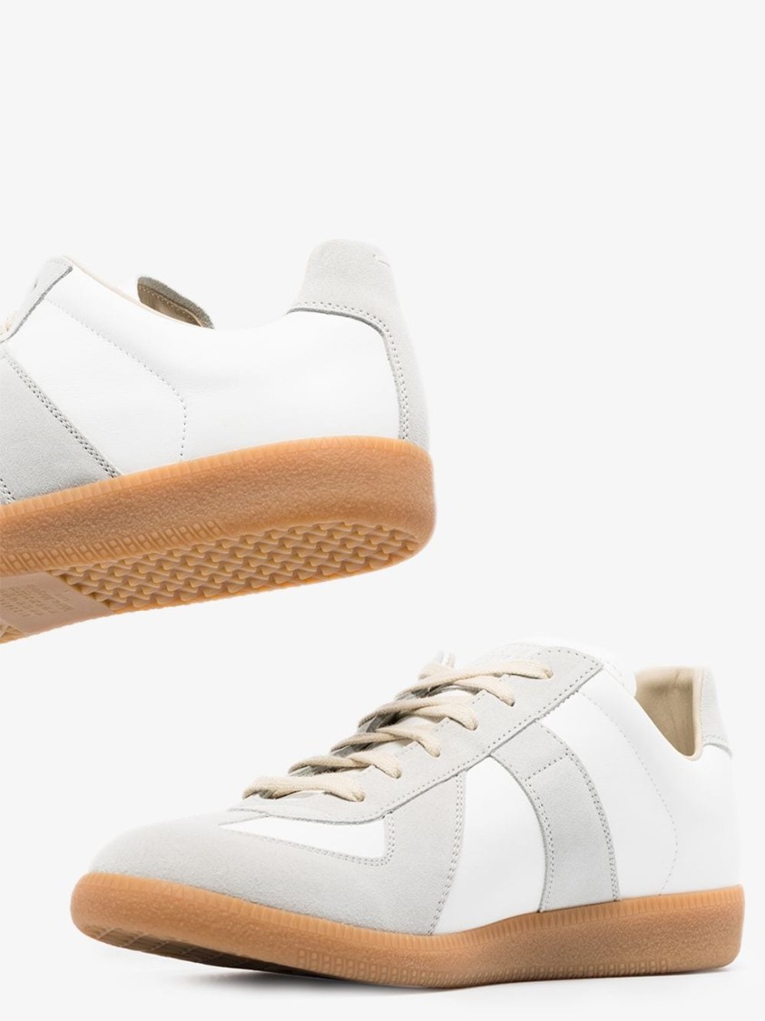 Shop Maison Margiela White Leather Sneakers