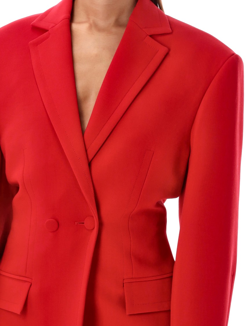Magda Butrym Double-breasted Hourglass Blazer In Red