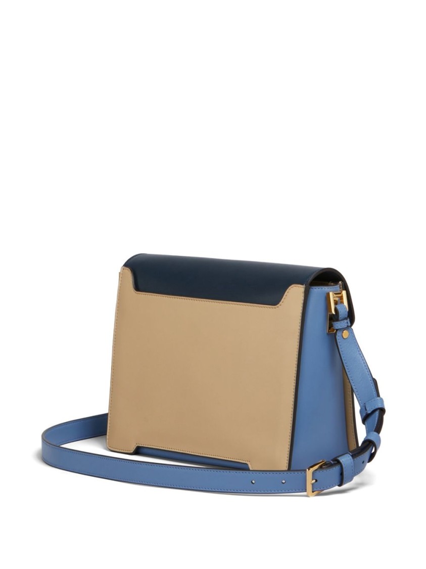 Marni Multicolored Leather Bag With Shoulder Strap In Blue
