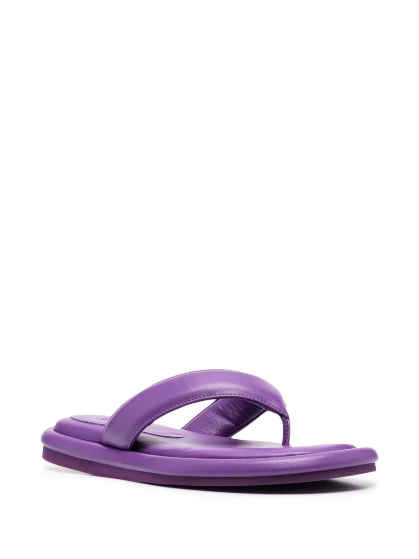 Gia Borghini Gia 5 New Leather Flip-flops In Purple