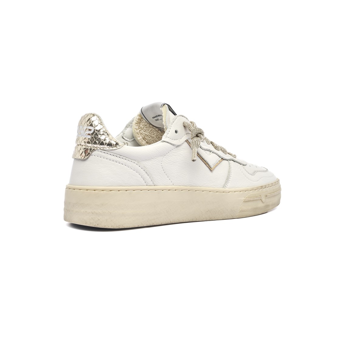 4b12 Elevated Leather Sneakers With Breathable Cotton Cover And Chic Detailing In White