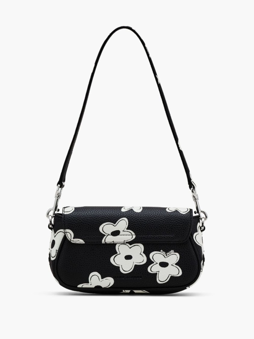 Marc Jacobs Textured Black Bag With Floral Patterns In Black