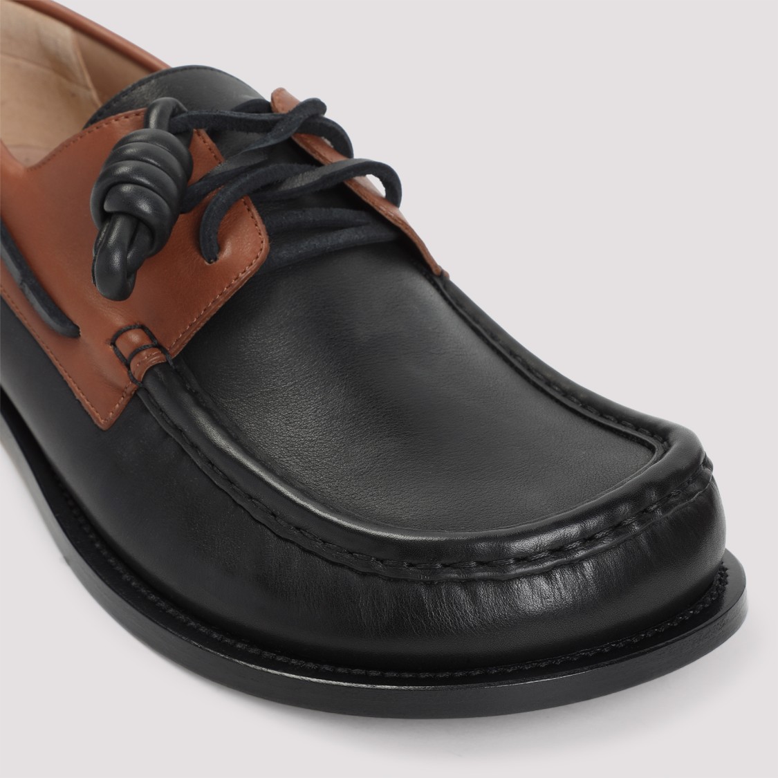 Shop Loewe Dark Caramel Calf Skin Campo Boat Loafer In Brown