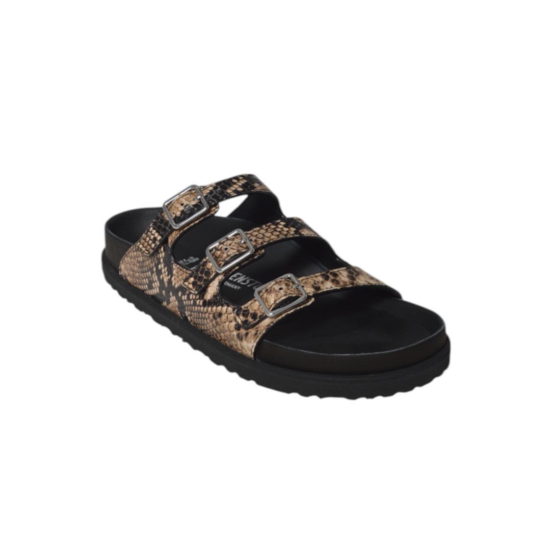 Shop Birkenstock Florida Sandals In Python Leather Beige 1774